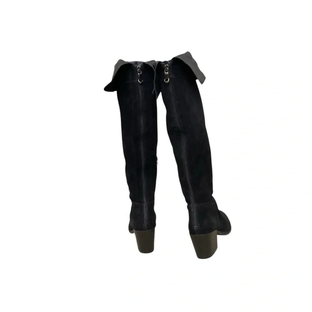 Steve Madden Orabela Black Suede Leather Over-the-Knee Boots